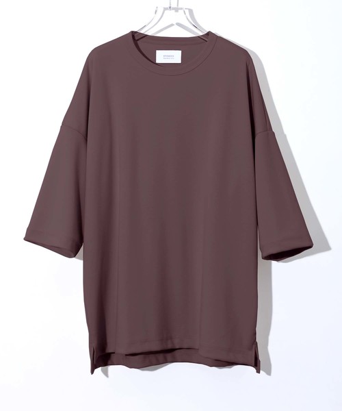 STUDIOUS（ステュディオス）の「【STUDIOUS】クリアポンチビッグシルエットクルーネックTシャツ（Tシャツ/カットソー・メンズ・ホワイト/ブラック/ブラウン/グリーン/ダークグレー/ワイン・1/2/3）」の4枚目の写真