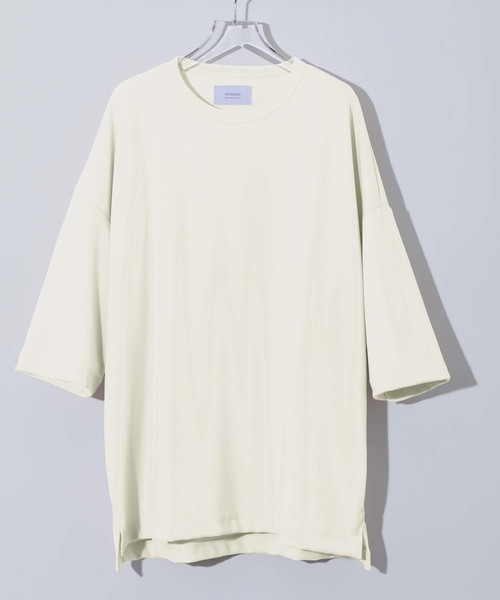 STUDIOUS（ステュディオス）の「【STUDIOUS】クリアポンチビッグシルエットクルーネックTシャツ（Tシャツ/カットソー・メンズ・ホワイト/ブラック/ブラウン/グリーン/ダークグレー/ワイン・1/2/3）」の2枚目の写真