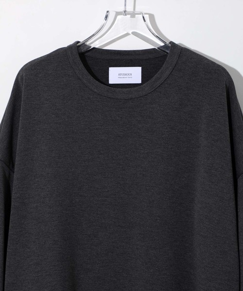 STUDIOUS（ステュディオス）の「【STUDIOUS】クリアポンチビッグシルエットクルーネックTシャツ（Tシャツ/カットソー・メンズ・ホワイト/ブラック/ブラウン/グリーン/ダークグレー/ワイン・1/2/3）」の9枚目の写真