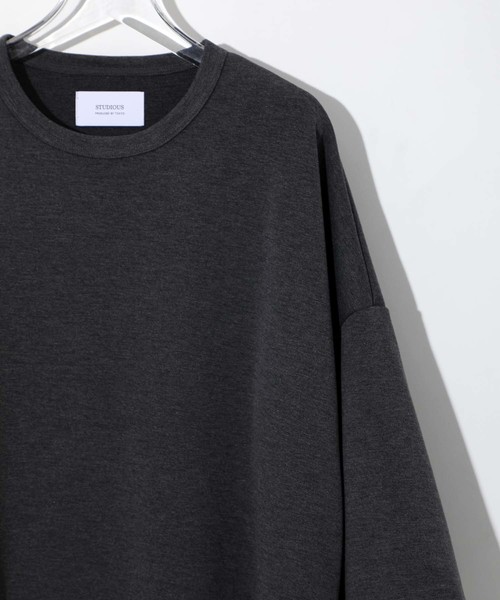 STUDIOUS（ステュディオス）の「【STUDIOUS】クリアポンチビッグシルエットクルーネックTシャツ（Tシャツ/カットソー・メンズ・ホワイト/ブラック/ブラウン/グリーン/ダークグレー/ワイン・1/2/3）」の10枚目の写真