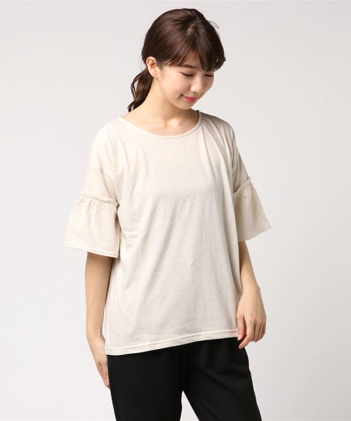 Samansa Mos2 サマンサ モスモス の 天竺袖フリルｔシャツ Tシャツ カットソー Wear