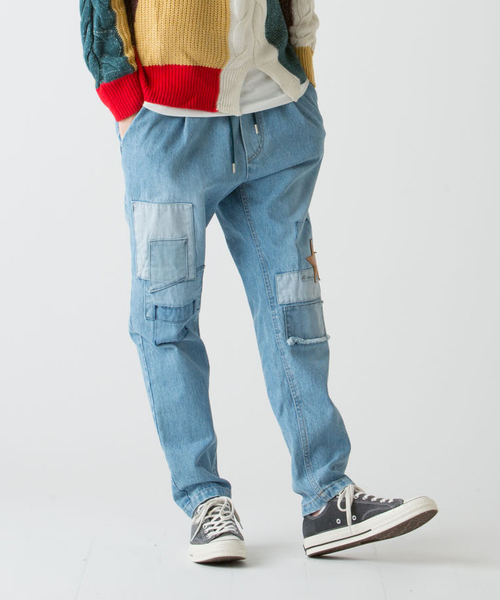 rehacer(レアセル)の「rehacer : Joint Patch Easy Denim MADE IN OKAYAMA JAPAN(デニムパンツ・メンズ・インディゴブルー・SMALL/MEDIUM/LARGE)」の2枚目の写真
