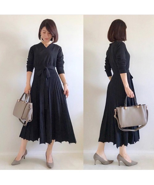 SAISON DE PAPILLON(セゾンドパピヨン)の「リブプリーツAラインロングニットワンピース(ワンピース・レディース・ライトブルー/ブラック/アイボリー/ベビーピンク/ネイビー/カーキ/ベージュ/ピンク/グレー/パープル/グリーン/コーラル/ライトグリーン/ダークグレー/ブラウン/クリーム・S/M/L/XS)」の20枚目の写真