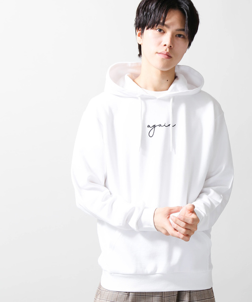 WEGO(ウィゴー)の「WEGO/againロゴプルパーカー(パーカー・メンズ・ダークグリーン/ピンク/ホワイト/ブラック/パープル・SMALL/LARGE/MEDIUM)」の2枚目の写真