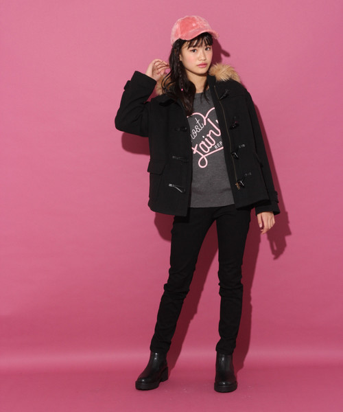 repipi armario（レピピ アルマリオ）の「ショートダッフルコート/１８（ダッフルコート・キッズ・ブラック/ベージュ/ダークグレー・SMALL/MEDIUM/LARGE/X-SMALL）」の11枚目の写真