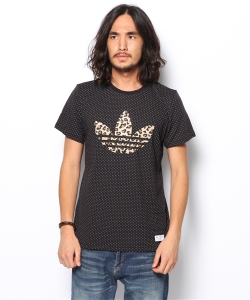 国内配送【adidas】レオパード柄 アディダス ロゴ Tシャツ adidas Originals（アディダスオリジナルス）の「アディダス