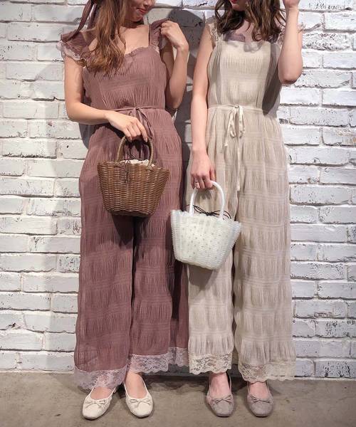 one after another NICE CLAUP（ワンアフターアナザーナイスクラップ）の「ヴィンテージ風サロペット（サロペット/オーバーオール・レディース・モカ/ピンクベージュ/ライトベージュ・FREE）」の10枚目の写真