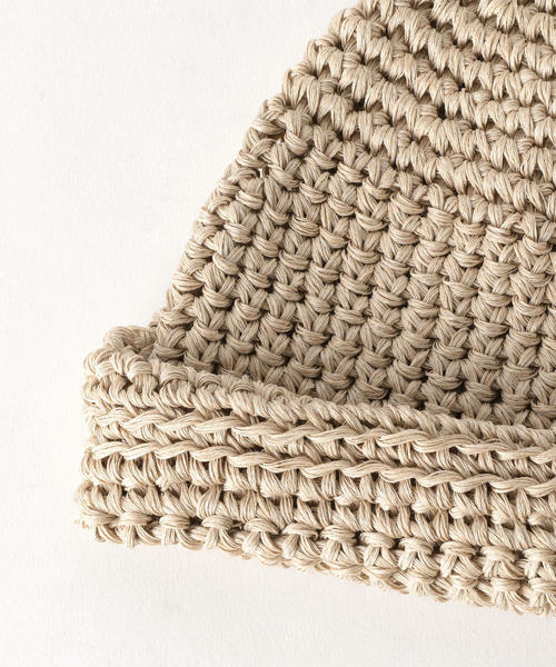 Nine Tailor(ナインテイラー)の「<NINE TAILOR> MELIOSMA HAT/ハット(ニットキャップ/ビーニー・メンズ・ブラック/ベージュ・FREE)」の4枚目の写真