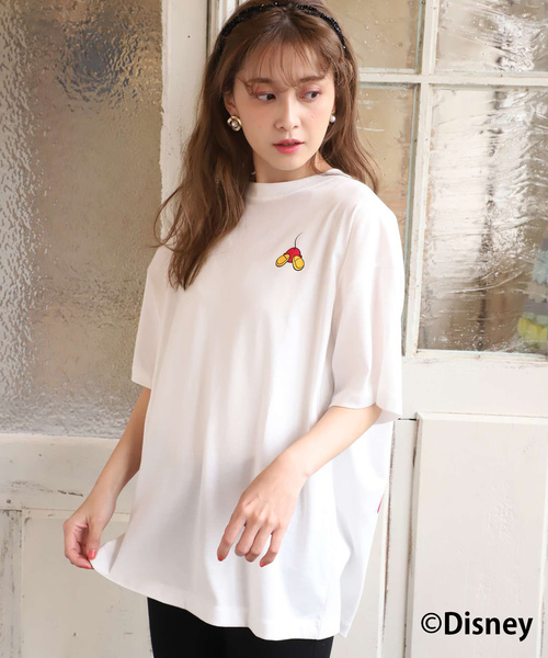 one after another NICE CLAUP(ワンアフターアナザーナイスクラップ)の「ミッキーマウス/バックプリントTシャツ(Tシャツ/カットソー・レディース・オフホワイト/ブラック・FREE)」の6枚目の写真