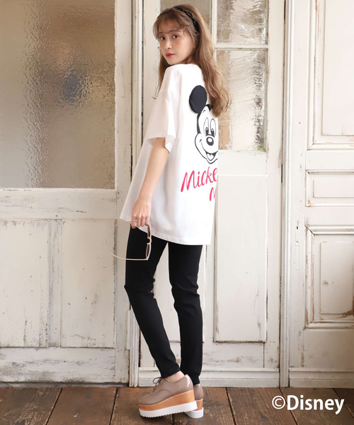 one after another NICE CLAUP(ワンアフターアナザーナイスクラップ)の「ミッキーマウス/バックプリントTシャツ(Tシャツ/カットソー・レディース・オフホワイト/ブラック・FREE)」の9枚目の写真