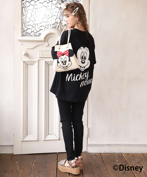 one after another NICE CLAUP(ワンアフターアナザーナイスクラップ)の「ミッキーマウス/バックプリントTシャツ(Tシャツ/カットソー・レディース・オフホワイト/ブラック・FREE)」の16枚目の写真