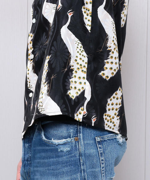 H　BEAUTY&YOUTH UNITED ARROWS（エイチビューティーアンドユースユナイテッドアローズ）の「＜NIPOALOHA＞SILK PEACOCK BLACK SHIRT/シャツ（シャツ/ブラウス・メンズ・ブラック・LARGE/MEDIUM/X-LARGE）」の8枚目の写真