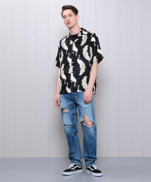 H　BEAUTY&YOUTH UNITED ARROWS（エイチビューティーアンドユースユナイテッドアローズ）の「＜NIPOALOHA＞SILK PEACOCK BLACK SHIRT/シャツ（シャツ/ブラウス・メンズ・ブラック・LARGE/MEDIUM/X-LARGE）」の3枚目の写真