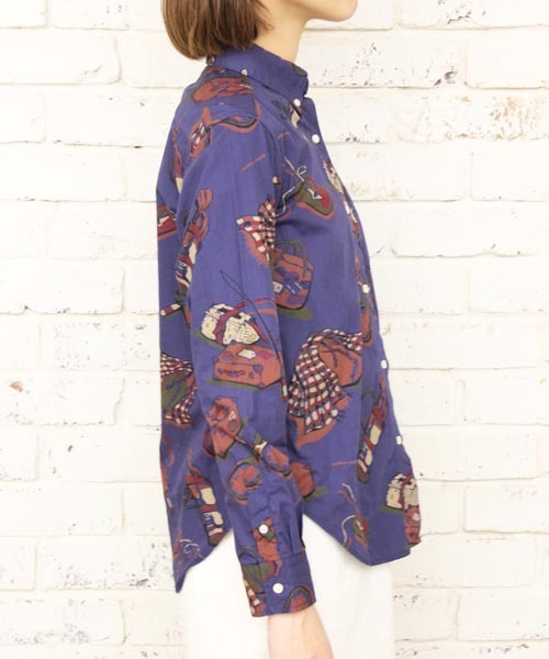 Kastane（カスタネ）の「【melple×Kastane】シャツ（シャツ/ブラウス・レディース・クリーム/ネイビー・FREE）」の4枚目の写真