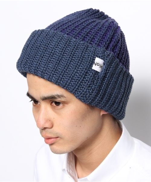 ADAM ET ROPE'（アダムエロペ）の「【HIGHLAND2000】ニットキャップ（ニットキャップ/ビーニー・メンズ・ネイビー/ダークパープル・FREE）」の4枚目の写真