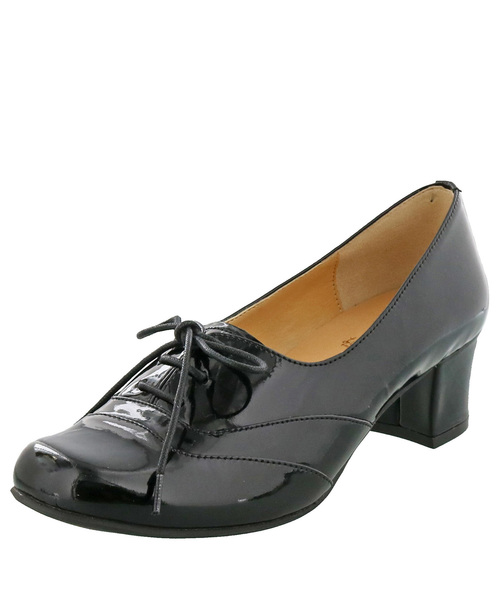 あしながおじさん(アシナガオジサン)の「〈あしながおじさん〉レースアップパンプス(パンプス・レディース・グリーン/ブラック/クリアブラック/グレイッシュベージュ・22.5cm/23.5cm/24.0cm/23.0cm/24.5cm)」の5枚目の写真