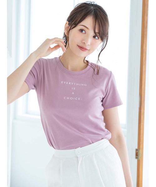 fifth（フィフス）の「センターロゴTシャツ（Tシャツ/カットソー・レディース・ホワイト/ブラック/モカ/スモークピンク・MEDIUM）」の4枚目の写真