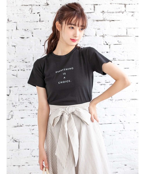 fifth（フィフス）の「センターロゴTシャツ（Tシャツ/カットソー・レディース・ホワイト/ブラック/モカ/スモークピンク・MEDIUM）」の3枚目の写真