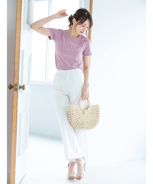 fifth（フィフス）の「センターロゴTシャツ（Tシャツ/カットソー・レディース・ホワイト/ブラック/モカ/スモークピンク・MEDIUM）」の12枚目の写真
