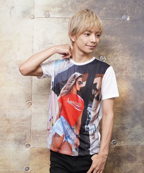 おしゃれスタ（オシャレスタ）の「カラーガールズフォトプリントクルーネックTシャツ(KU)（Tシャツ/カットソー・メンズ・A/B/C/D・M/L）」の9枚目の写真