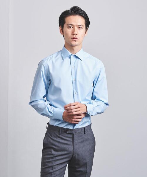 UNITED ARROWS（ユナイテッドアローズ）の「＜UNITED ARROWS＞ イージーケア ブロード セミワイドカラー◆（ビジネスシャツ・メンズ・ライトブルー/ホワイト・36cm/38cm/41cm/37cm/42cm/43cm/40cm/39cm）」の7枚目の写真
