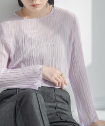 シフォン楊柳ブラウス
