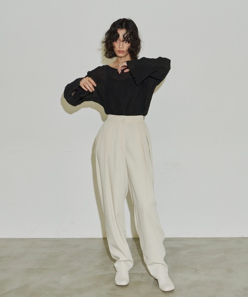 Aunt Marie's(アントマリーズ)の「シフォン楊柳ブラウス(シャツ/ブラウス・レディース・ブラック/ライトグリーン/モカ/ナチュラル/グリーン/ブルー/ライトパープル・FREE)」の13枚目の写真