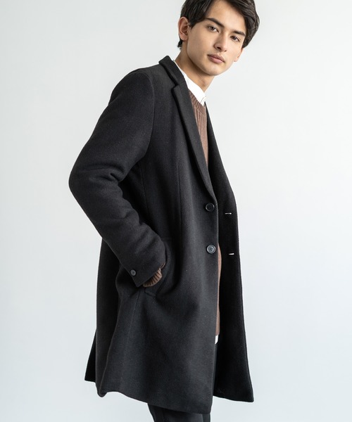 Rocky Monroe(ロッキーモンロー)の「ウールツイード2Bチェスターコート(チェスターコート・メンズ・グレー/チャコール・S/M/L)」の2枚目の写真