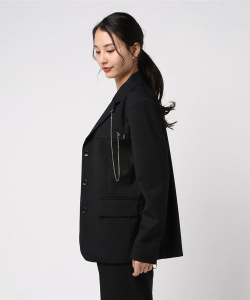 CRANK（クランク）の「『CRANK』CHAIN OVERSIZE BLAZER/チェーン付き オーバーサイズ テーラードジャケット（テーラードジャケット・レディース・ブラック/ベージュ・FREE）」の11枚目の写真
