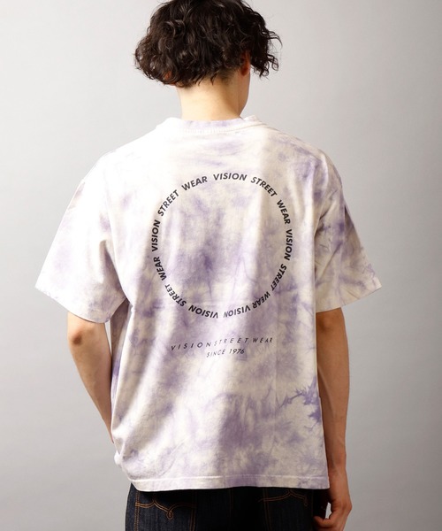 VISION STREET WEAR(ヴィジョンストリートウェア)の「VISION STREET WEAR タイダイ染め 両面プリント 半袖Tシャツ(Tシャツ/カットソー・メンズ・ライトグレー/ミント/パープル/マルチ・M/L/LL)」の3枚目の写真