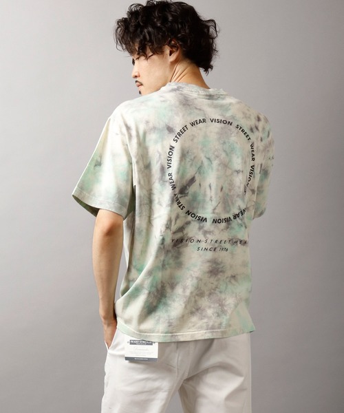 VISION STREET WEAR(ヴィジョンストリートウェア)の「VISION STREET WEAR タイダイ染め 両面プリント 半袖Tシャツ(Tシャツ/カットソー・メンズ・ライトグレー/ミント/パープル/マルチ・M/L/LL)」の8枚目の写真