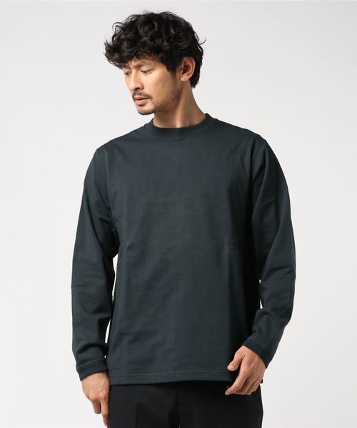STUDIOUS(ステュディオス)の「【fitfor】ユニセックスダブルクロスベーシックプルオーバー(Tシャツ/カットソー・メンズ・ブラック/ダークグレー・MEDIUM/SMALL)」の1枚目の写真