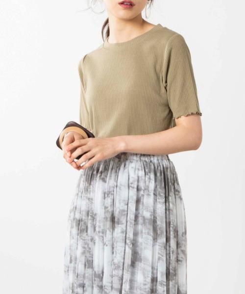 WEGO（ウィゴー）の「WEGO/メロウリブTシャツ（Tシャツ/カットソー・レディース・ブラック/オフホワイト/カーキ/グリーン系その他/ライトベージュ/ホワイト系その他/アイボリー・FREE）」の6枚目の写真