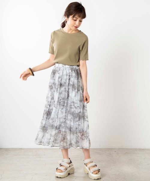 WEGO（ウィゴー）の「WEGO/メロウリブTシャツ（Tシャツ/カットソー・レディース・ブラック/オフホワイト/カーキ/グリーン系その他/ライトベージュ/ホワイト系その他/アイボリー・FREE）」の13枚目の写真