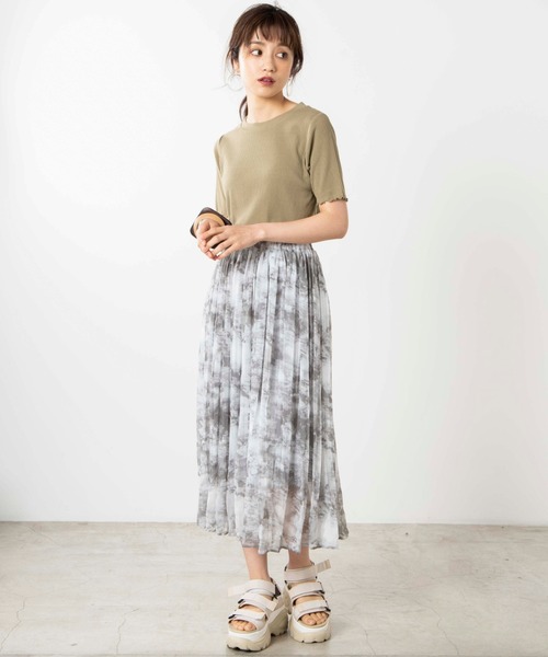 WEGO（ウィゴー）の「WEGO/メロウリブTシャツ（Tシャツ/カットソー・レディース・ブラック/オフホワイト/カーキ/グリーン系その他/ライトベージュ/ホワイト系その他/アイボリー・FREE）」の21枚目の写真