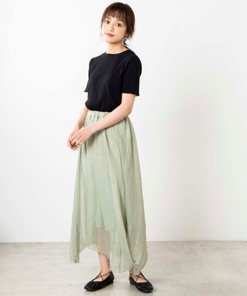 WEGO（ウィゴー）の「WEGO/メロウリブTシャツ（Tシャツ/カットソー・レディース・ブラック/オフホワイト/カーキ/グリーン系その他/ライトベージュ/ホワイト系その他/アイボリー・FREE）」の17枚目の写真