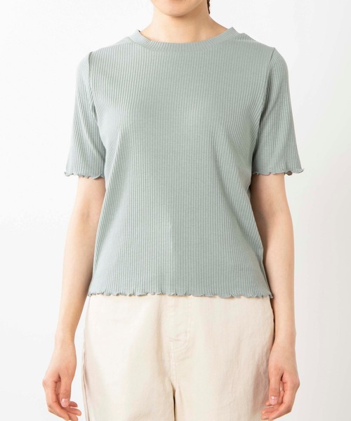 WEGO（ウィゴー）の「WEGO/メロウリブTシャツ（Tシャツ/カットソー・レディース・ブラック/オフホワイト/カーキ/グリーン系その他/ライトベージュ/ホワイト系その他/アイボリー・FREE）」の10枚目の写真