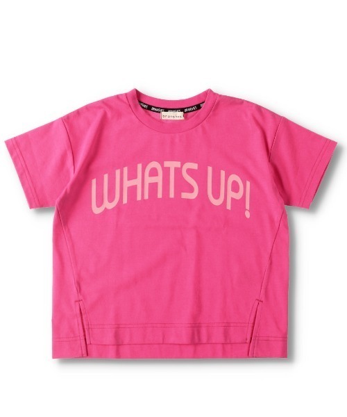 BRANSHES(ブランシェス)の「前スリットロゴ半袖Tシャツ(Tシャツ/カットソー・キッズ・パープル/ライム・90cm/110cm/100cm/120cm/130cm/140cm/150cm)」の1枚目の写真