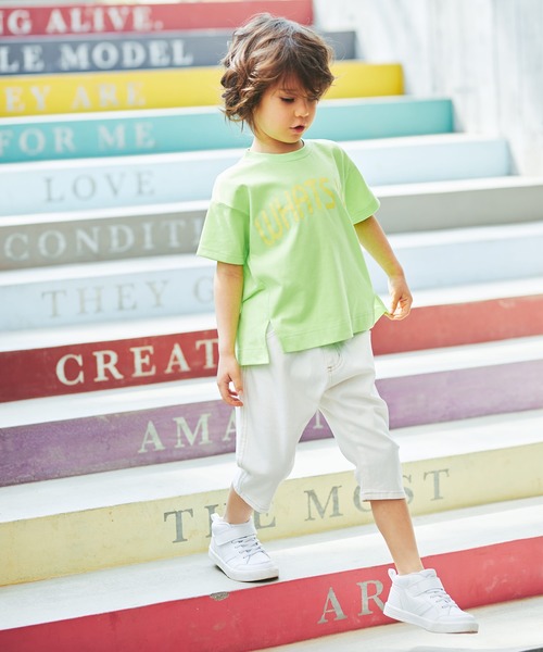 BRANSHES(ブランシェス)の「前スリットロゴ半袖Tシャツ(Tシャツ/カットソー・キッズ・パープル/ライム・90cm/110cm/100cm/120cm/130cm/140cm/150cm)」の15枚目の写真