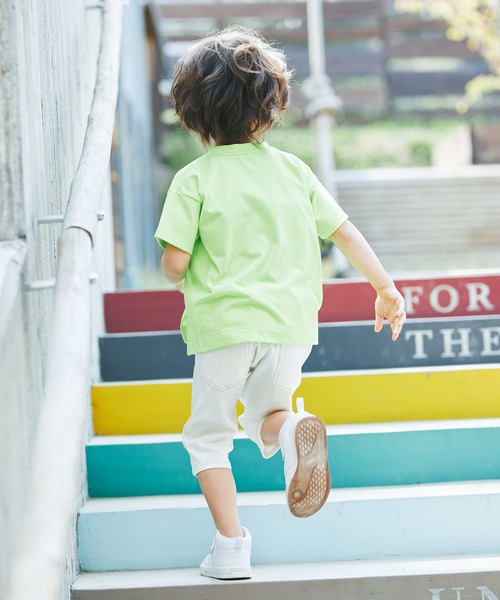 BRANSHES(ブランシェス)の「前スリットロゴ半袖Tシャツ(Tシャツ/カットソー・キッズ・パープル/ライム・90cm/110cm/100cm/120cm/130cm/140cm/150cm)」の5枚目の写真