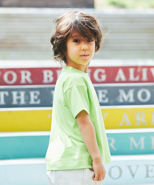 BRANSHES(ブランシェス)の「前スリットロゴ半袖Tシャツ(Tシャツ/カットソー・キッズ・パープル/ライム・90cm/110cm/100cm/120cm/130cm/140cm/150cm)」の6枚目の写真