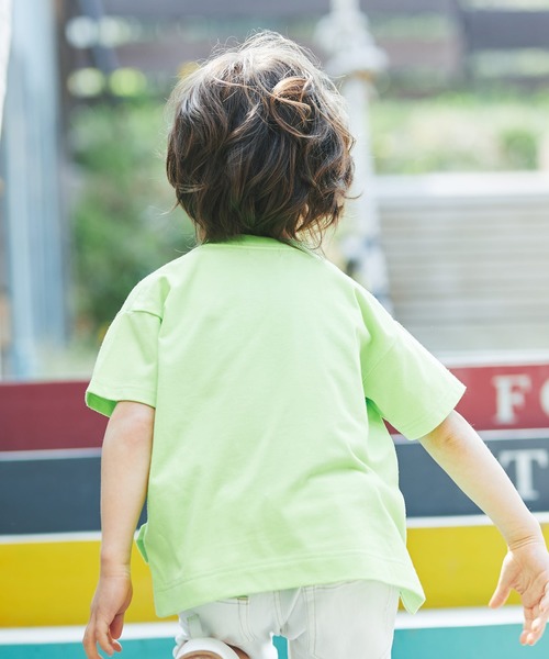 BRANSHES(ブランシェス)の「前スリットロゴ半袖Tシャツ(Tシャツ/カットソー・キッズ・パープル/ライム・90cm/110cm/100cm/120cm/130cm/140cm/150cm)」の7枚目の写真