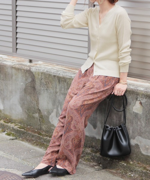 reca（レカ）の「リブニットカーディガン（カーディガン/ボレロ・レディース・オフホワイト/ブラック/杢グレー/ブラウン/ベージュ/ピンク・FREE）」の10枚目の写真