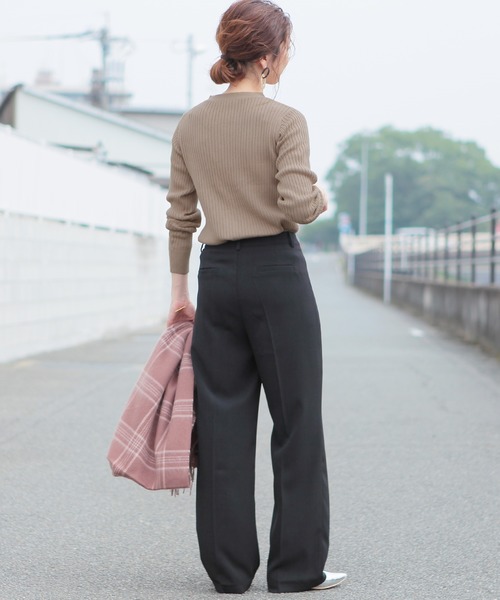 reca（レカ）の「リブニットカーディガン（カーディガン/ボレロ・レディース・オフホワイト/ブラック/杢グレー/ブラウン/ベージュ/ピンク・FREE）」の22枚目の写真