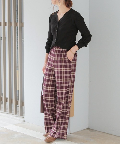 reca（レカ）の「リブニットカーディガン（カーディガン/ボレロ・レディース・オフホワイト/ブラック/杢グレー/ブラウン/ベージュ/ピンク・FREE）」の12枚目の写真