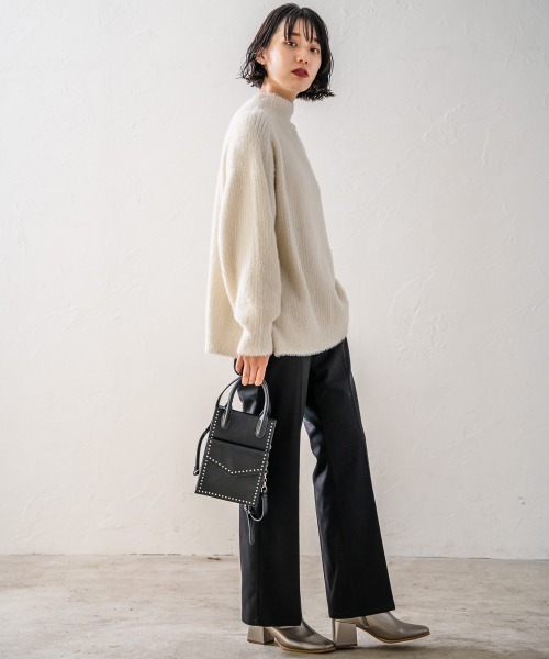 PAGEBOY（ページボーイ）の「ウールライクセミフレアパンツ(フレアパンツ/タックパンツ)（スラックス・レディース・ブラック/ブラウン/レッド系その他・SMALL/MEDIUM）」の5枚目の写真