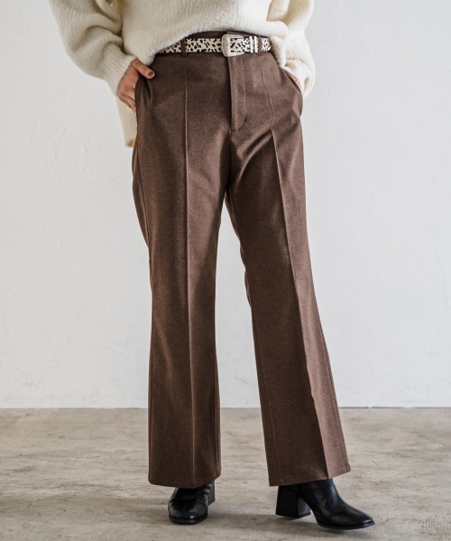 PAGEBOY（ページボーイ）の「ウールライクセミフレアパンツ(フレアパンツ/タックパンツ)（スラックス・レディース・ブラック/ブラウン/レッド系その他・SMALL/MEDIUM）」の6枚目の写真