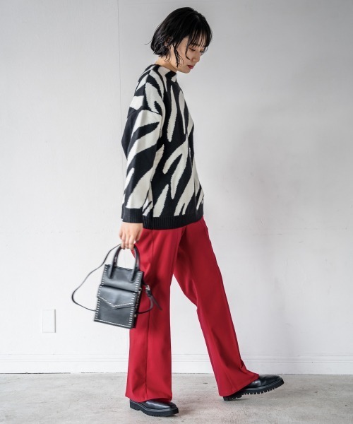 PAGEBOY（ページボーイ）の「ウールライクセミフレアパンツ(フレアパンツ/タックパンツ)（スラックス・レディース・ブラック/ブラウン/レッド系その他・SMALL/MEDIUM）」の10枚目の写真