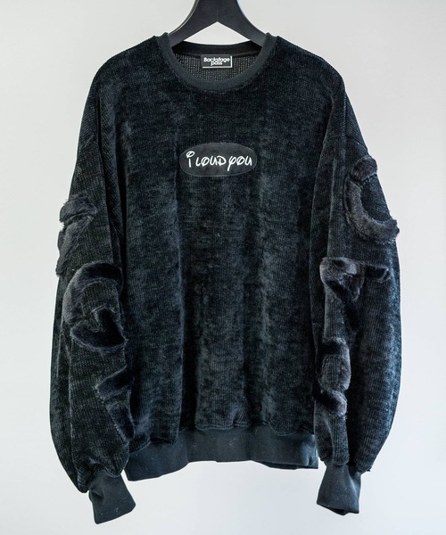 BACKSTAGE PASS(バックステージパス)の「LETTERED SWEATER(レタードセーター)バックロゴ ビッグシルエット セーター(ニット/セーター・メンズ・ホワイト/ブラック/ベージュ/ピンク・3-4/1-2)」の2枚目の写真