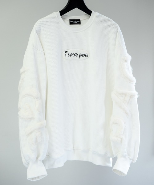BACKSTAGE PASS(バックステージパス)の「LETTERED SWEATER(レタードセーター)バックロゴ ビッグシルエット セーター(ニット/セーター・メンズ・ホワイト/ブラック/ベージュ/ピンク・3-4/1-2)」の20枚目の写真